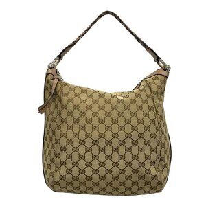 GUCCI Bamboo 257090 Beige Pink Jacquard Leather Shoulder Bag